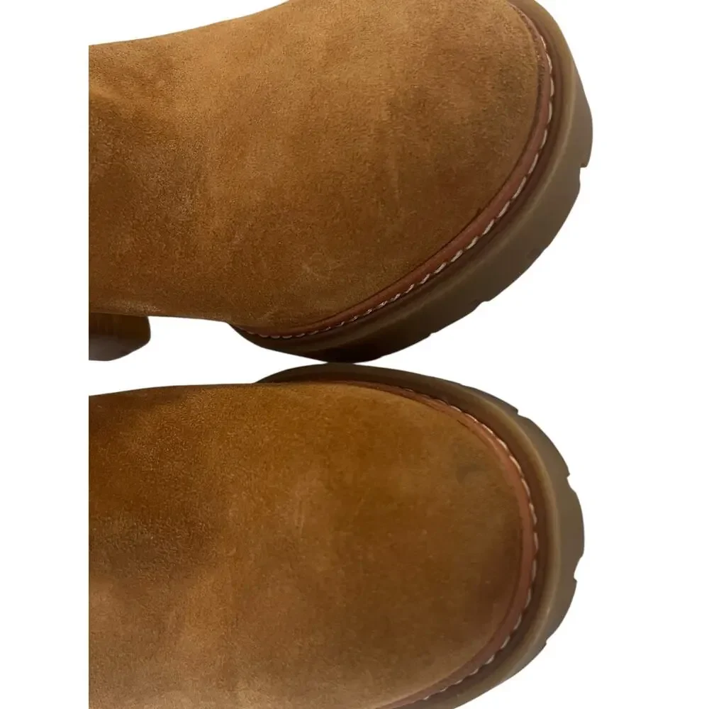 Tory Burch Chelsea 70MM Suede Lug Sole Boots Size 9